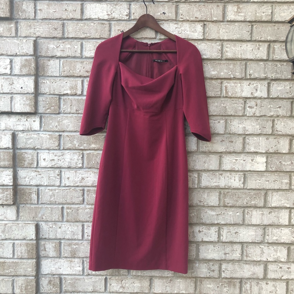 Black Halo Burgundy Midi Dress